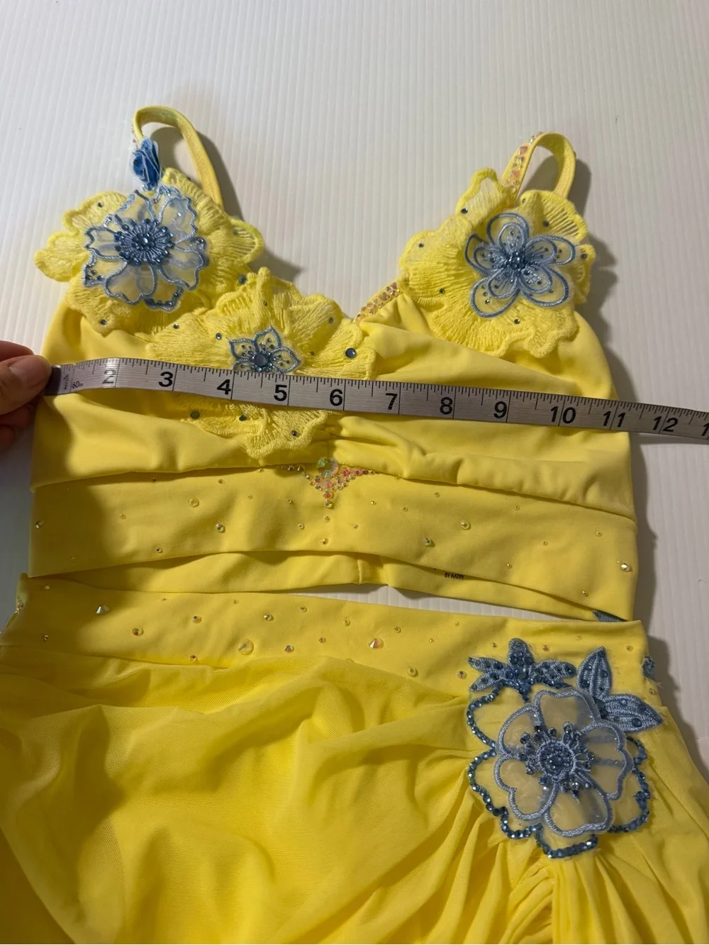 Kelle dance costume yellow 2 piece skirt custom WATERCOLORS 4414 2946 LC child